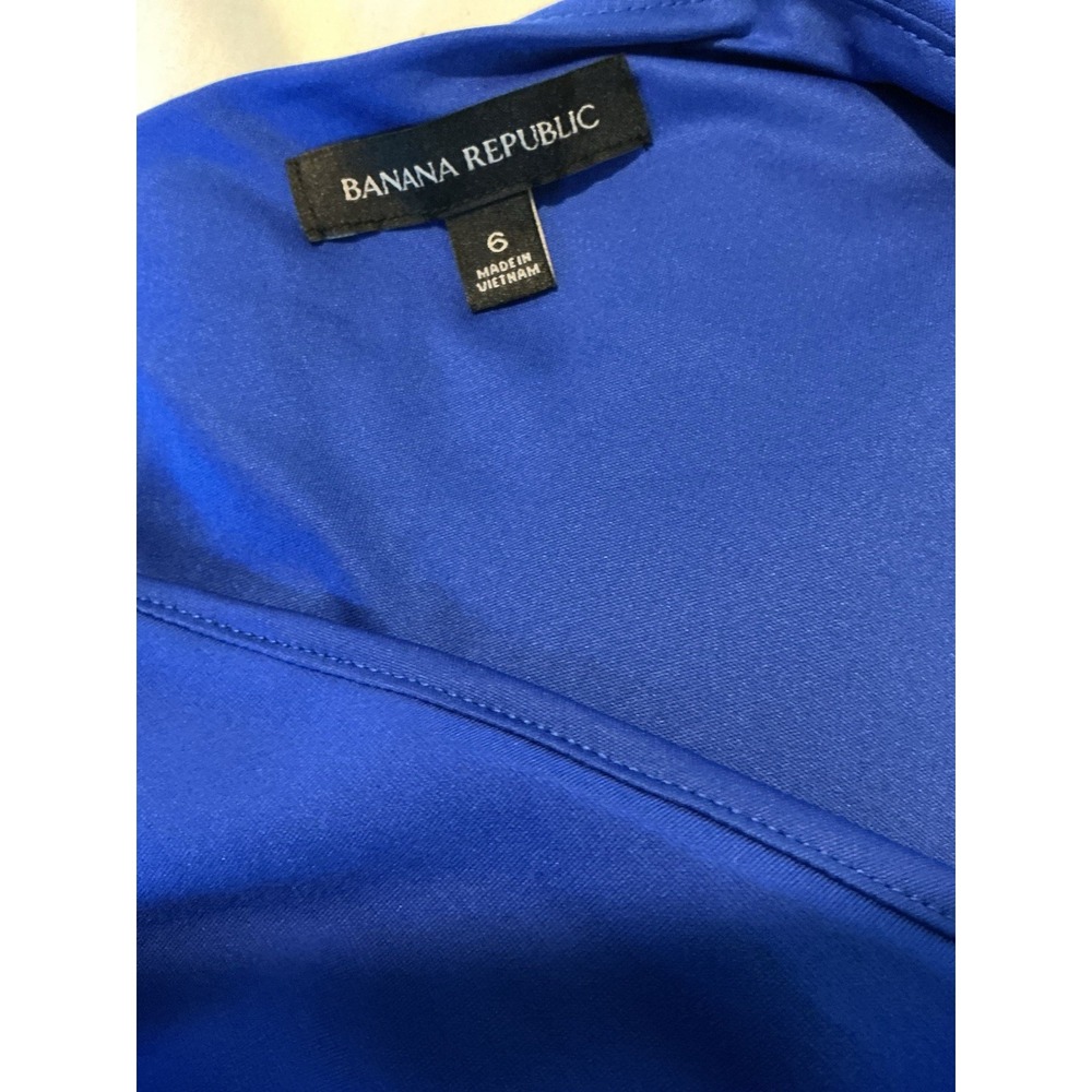 Banana Republic Radiant One Shoulder Dress Royal Pockets Blue Sz 6‎ - Picture 11 of 16